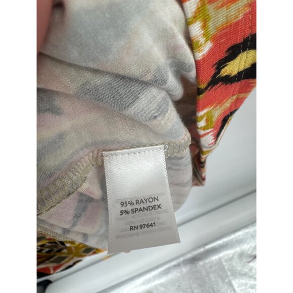 J.Jill Womens maxii Dress size medium petite Geometric Print V-Neck Short Sleeve - Picture 4 of 7